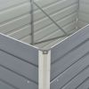 vidaXL Raised Garden Bed 63"x31.5"x30.3" Galvanized Steel Gray